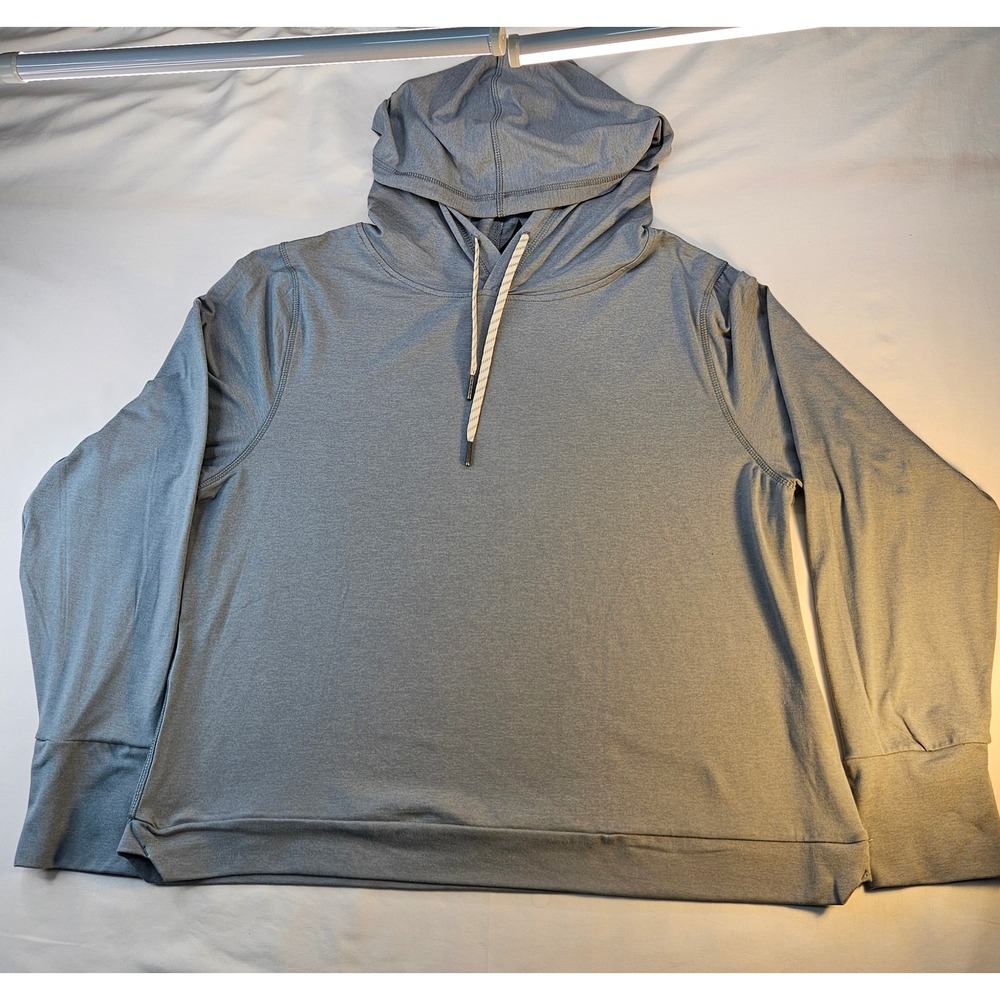 Ron Jon Surf Shop Womens XL Blue Gray Lightweight Hoodie Thumbhole Cuffs Top